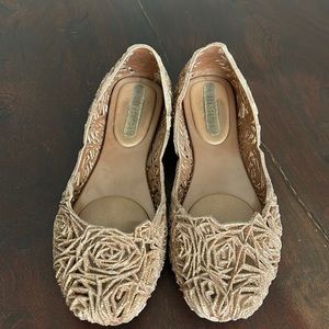 Melissa + campana pink rose flats